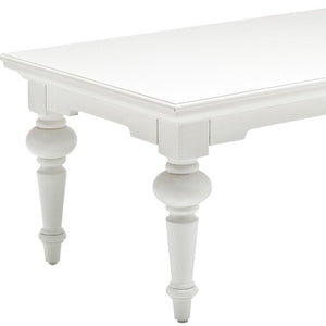 HomeRoots 47" Elegant White Solid Wood Coffee Table – Timeless Design for Modern & Classic Living Spaces 397395