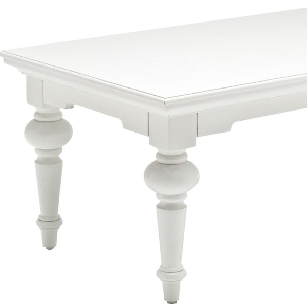 HomeRoots 47" Elegant White Solid Wood Coffee Table – Timeless Design for Modern & Classic Living Spaces 397395