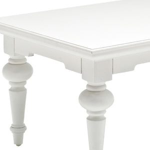 HomeRoots 47" Elegant White Solid Wood Coffee Table – Timeless Design for Modern & Classic Living Spaces 397395