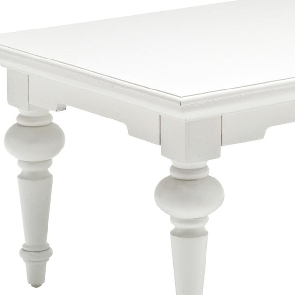 HomeRoots 47" Elegant White Solid Wood Coffee Table – Timeless Design for Modern & Classic Living Spaces 397395