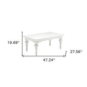 Homeroots 47" White Solid Wood Coffee Table   397395