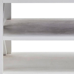 HomeRoots 47" White Solid Wood Coffee Table with 3 Shelves – Timeless Design for Stylish Living Room Organization 397396