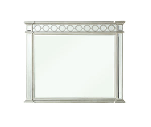English Elm Varian Silver Mirrored Finished Designed Mirror with Beveled Edge, Sleek Synthetic Wood Frame, 36" B2726P261263