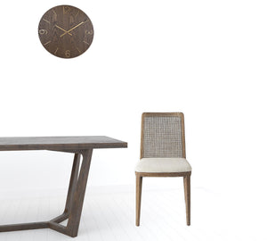 Homeroots Set Of Two Cream And Brown Upholstered Fabric Cross Back Side Chairs  Wood 397469