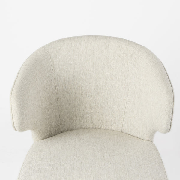 Homeroots Ivory And Brown Mid Century Wingback Dining Chair  Wood 397472