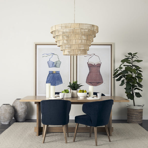 Homeroots Navy Blue And Black Wingback Dining Side Chair  Wood 397476