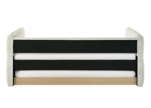 English Elm Luxurious Modern Daybed with Pull-Out Trundle, Button Tufted Upholstery and Nailhead Trim Comfort Elegance Light Gray 41.75 L x 41.63 W x 6.38 H B011S01715