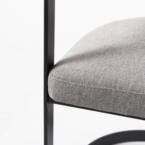 Homeroots Gray And Black Upholstered Dining Arm Chair  Metal 397481