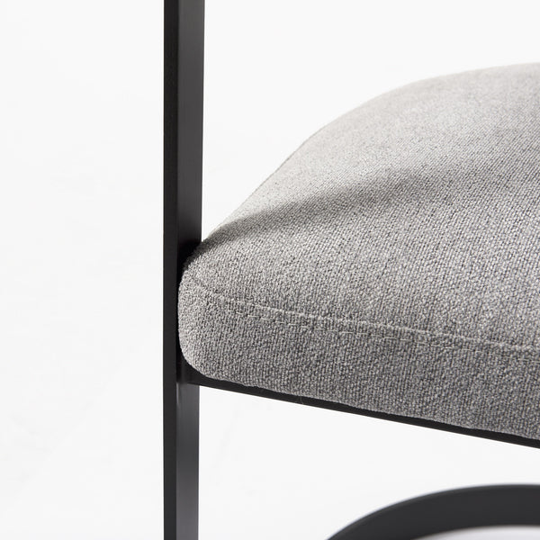 Homeroots Gray And Black Upholstered Dining Arm Chair  Metal 397481