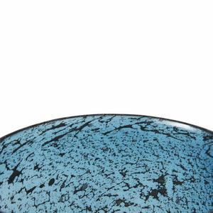 Homeroots 10" Artisan Blue And Gold Metallic Flat Bottom Vase  Crystal Glass 397484