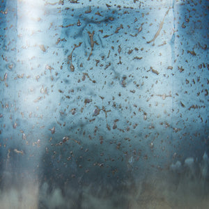 Homeroots 8" Artisan Blue And Gold Metallic Flat Bottom Vase  Crystal Glass 397485