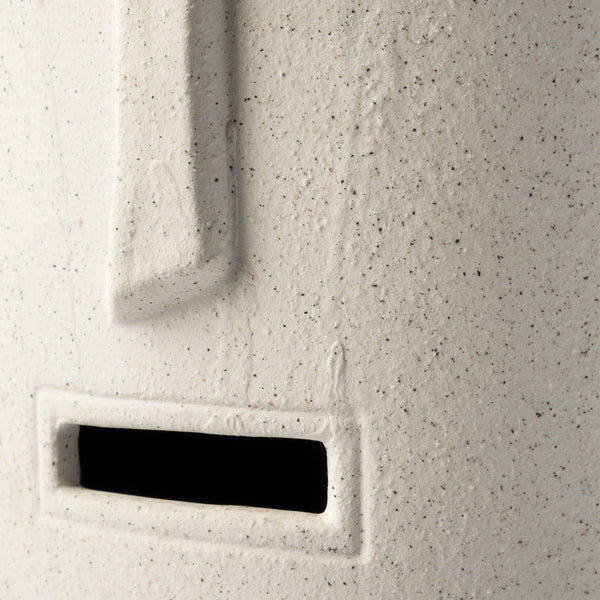 Homeroots 14" Bohemian Beige Happy Face Tribal Vase  Ceramic 397503