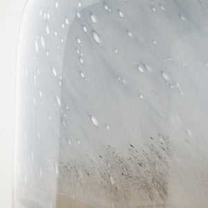 HomeRoots 15" Blue And Beige Abstract Cylinder Crystal Glass Vase – Modern Home Décor for Flowers & Accents 397504