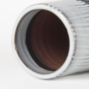 Homeroots 19" Black White And Gray Patterned Lines Ceramic Vase  Ceramic 397507