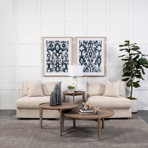 Homeroots Jumbo Prussian Blue And Silver Patterned Star Vase  Ceramic 397519