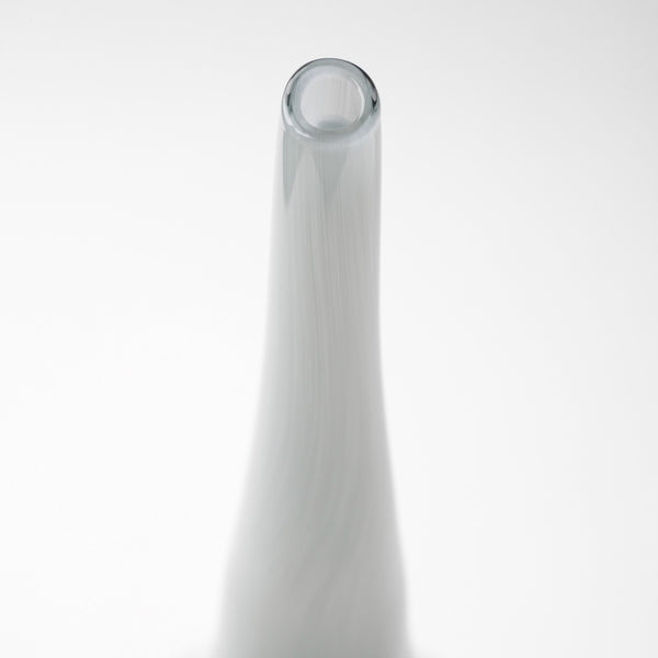 Homeroots 21" Blue Gray And Taupe Handblown Spun Glass Vase  Crystal Glass 397521