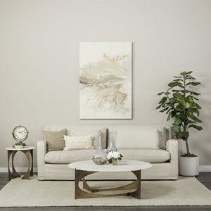 Homeroots 21" Blue Gray And Taupe Handblown Spun Glass Vase  Crystal Glass 397521