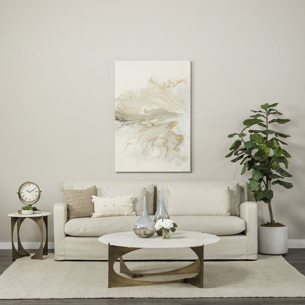 Homeroots 21" Blue Gray And Taupe Handblown Spun Glass Vase  Crystal Glass 397521