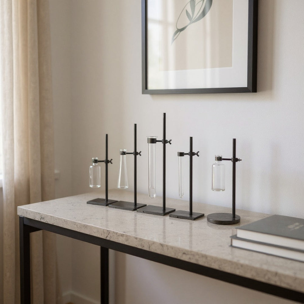 HomeRoots Set of Two Elegant Dark Brown Metal Cylinder Vases for Modern Decor, Perfect for Any Room Display 397538