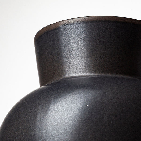 Homeroots 11" Black Abstract Cylinder Ceramic Table Vase - Modern Elegance For Your Home Decor Aesthetic  Ceramic 397543