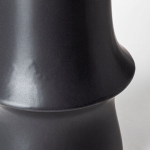 Homeroots 17" Matte Black Contempo Deco Ceramic Vase  Ceramic 397544