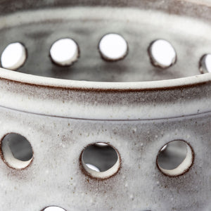 Homeroots 19" Organic White Glaze Pierced Dot Ceramic Vase  Ceramic 397548