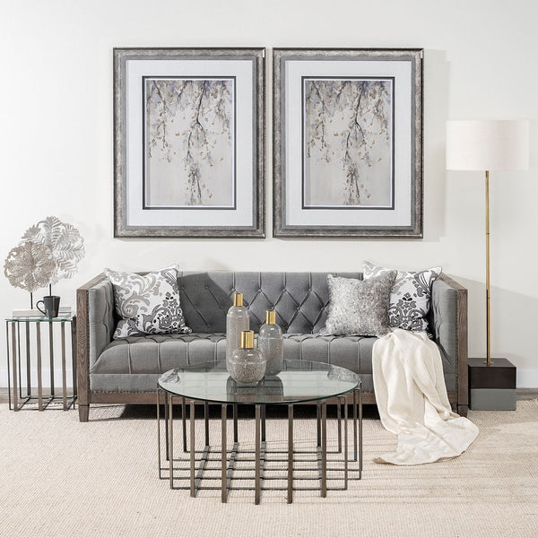 Homeroots 12" Chic Brown Abstract Cylinder Crystal Glass Table Vase - Modern Elegance For Stylish Decor  Crystal Glass 397552