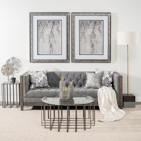 Homeroots 15" Cream Brown And Gold Glass Vase  Crystal Glass 397553