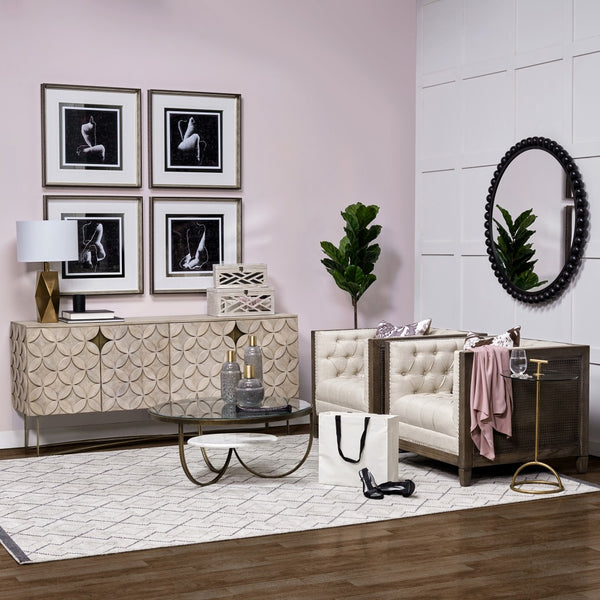 Homeroots 15" Cream Brown And Gold Glass Vase  Crystal Glass 397553