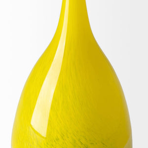 Homeroots 19" Lovely Yellow And Gray Handblown Spunglass Vase  Crystal Glass 397555