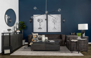 Homeroots 12" Gray And White Marble Design Glass Vase  Crystal Glass 397561