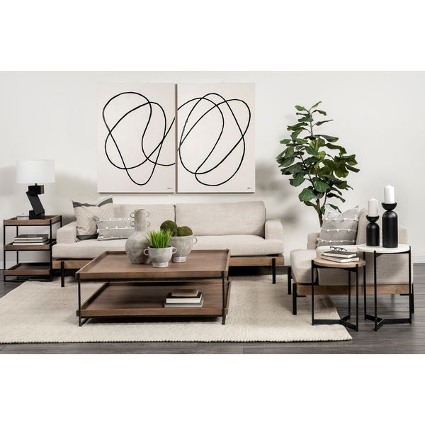 HomeRoots 10" Brown Abstract Cylinder Ceramic Table Vase - Modern Accent for Floral Arrangements & Decor Styles 397565