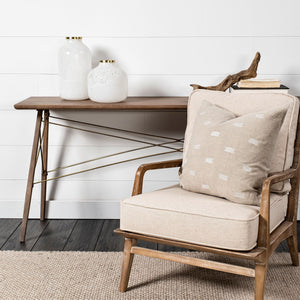 Homeroots 8" Modern Pearl White Gold Rim Rounded Square Glass Vase  Crystal Glass 397568