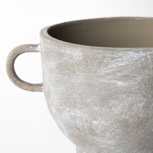 Homeroots 7" Stylish Brown Abstract Cylinder Ceramic Vase - Modern Home Decor For Elegant Spaces & Centerpieces  Ceramic 397573