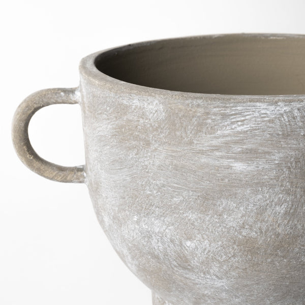 Homeroots 7" Stylish Brown Abstract Cylinder Ceramic Vase - Modern Home Decor For Elegant Spaces & Centerpieces  Ceramic 397573