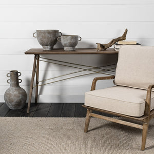 Homeroots 7" Stylish Brown Abstract Cylinder Ceramic Vase - Modern Home Decor For Elegant Spaces & Centerpieces  Ceramic 397573