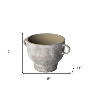 Homeroots 7" Stylish Brown Abstract Cylinder Ceramic Vase - Modern Home Decor For Elegant Spaces & Centerpieces  Ceramic 397573