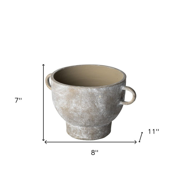 Homeroots 7" Stylish Brown Abstract Cylinder Ceramic Vase - Modern Home Decor For Elegant Spaces & Centerpieces  Ceramic 397573