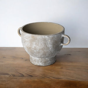 Homeroots 7" Stylish Brown Abstract Cylinder Ceramic Vase - Modern Home Decor For Elegant Spaces & Centerpieces  Ceramic 397573