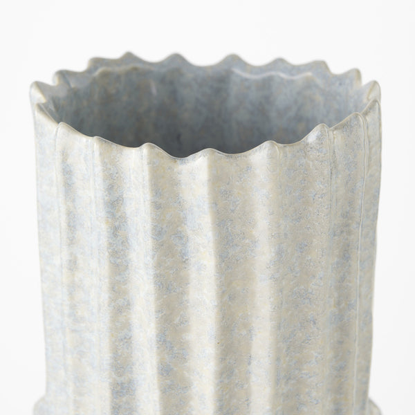 Homeroots 23" Jumbo Organic Textured Gray Vase  Ceramic 397584
