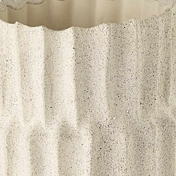 Homeroots 14" Sand Organic Textured Ceramic Cylinder Table Vase  Ceramic 397585