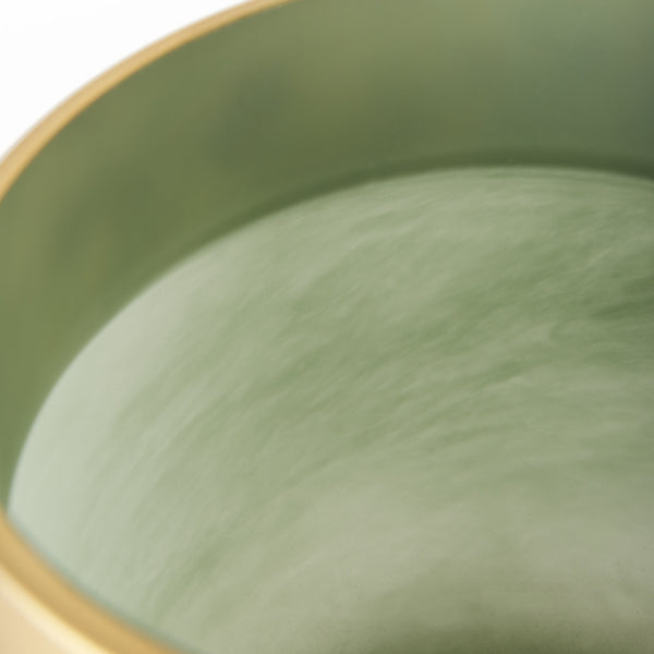 Homeroots 10" Smokey Green And Glass Rounded Square Vase  Crystal Glass 397588