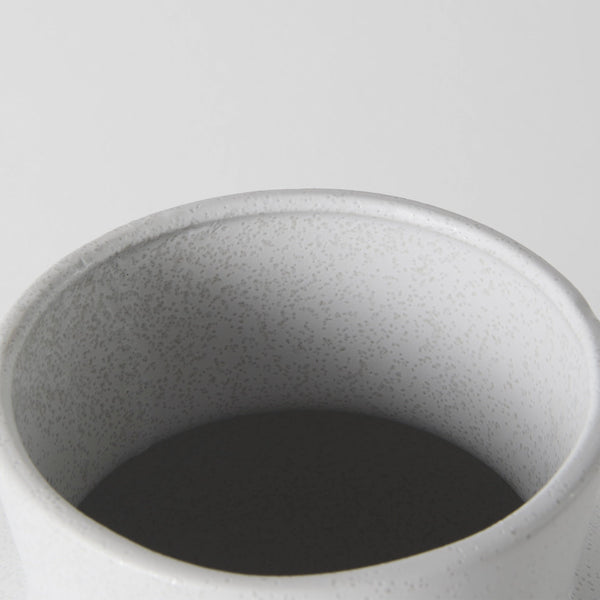 Homeroots 11" White Contempo Deco Ceramic Vase  Ceramic 397593