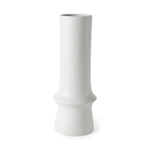 Homeroots 17" White Contempo Deco Ceramic Vase  Ceramic 397594