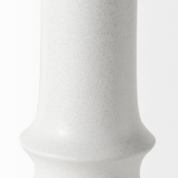 Homeroots 17" White Contempo Deco Ceramic Vase  Ceramic 397594