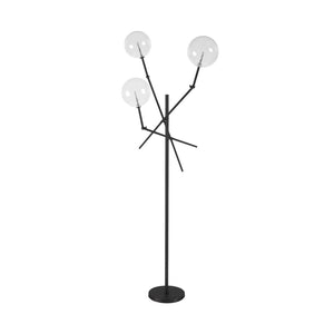 HomeRoots 84" Black LED Floor Lamp – Elegant Lighting Solution with White Shade for Home & Office Ambiance 397597