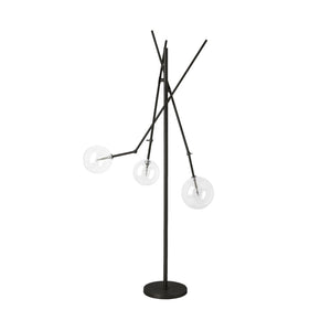 HomeRoots 84" Black LED Floor Lamp – Elegant Lighting Solution with White Shade for Home & Office Ambiance 397597