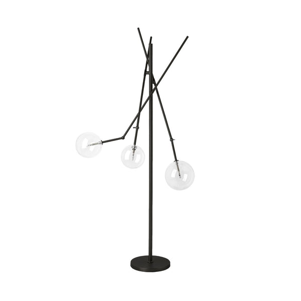 HomeRoots 84" Black LED Floor Lamp – Elegant Lighting Solution with White Shade for Home & Office Ambiance 397597