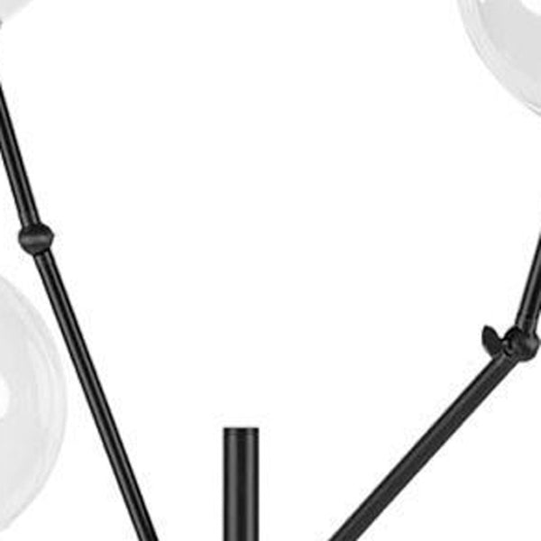HomeRoots 84" Black LED Floor Lamp – Elegant Lighting Solution with White Shade for Home & Office Ambiance 397597