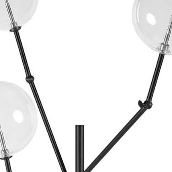 HomeRoots 84" Black LED Floor Lamp – Elegant Lighting Solution with White Shade for Home & Office Ambiance 397597